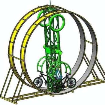 佳木斯定做360度旋转自行车景区游乐设施,无动力旋转自行车