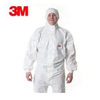 代理销售3M4545白色带帽连体防护服