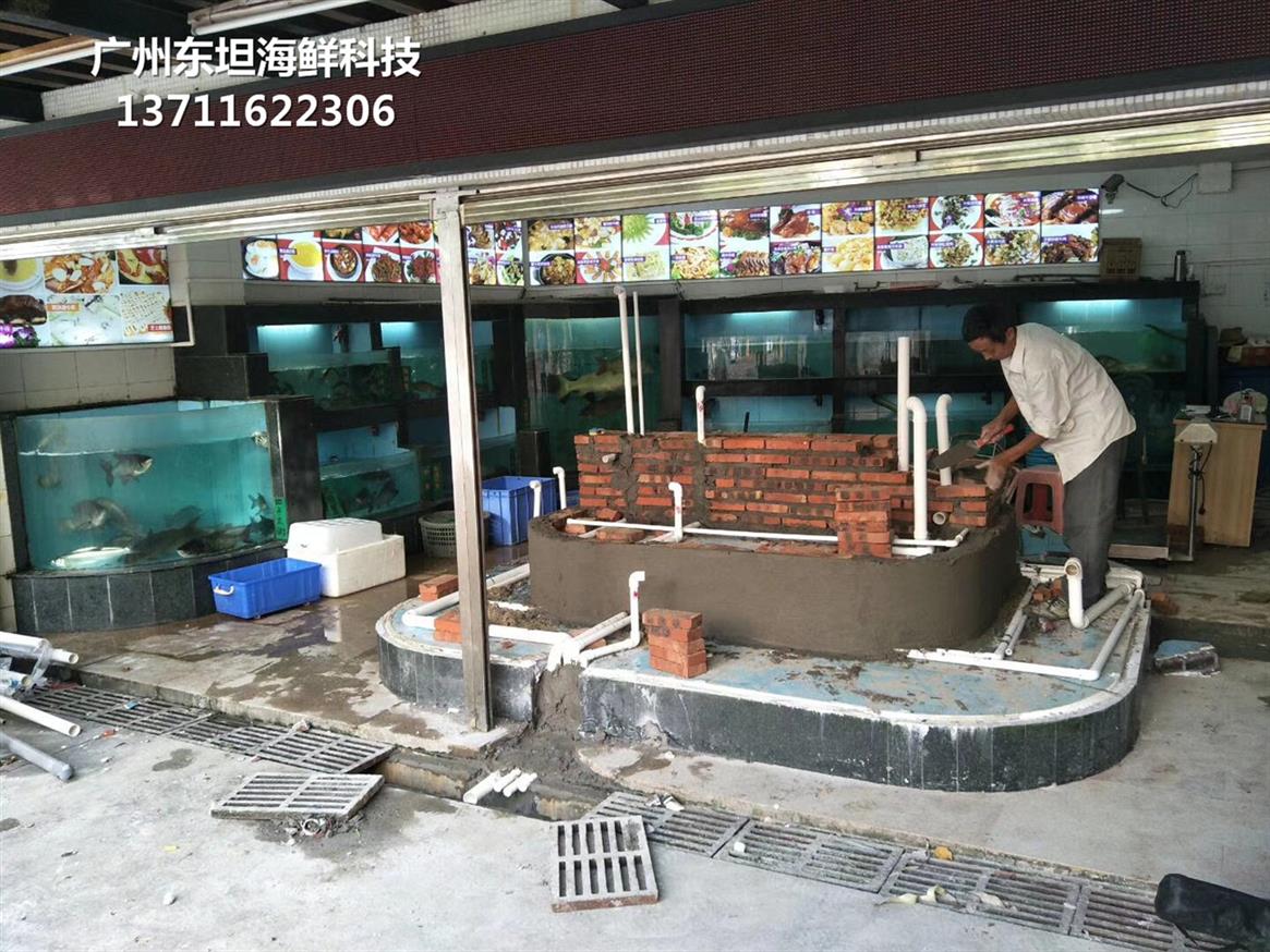 廣州從化定做海鮮市場玻璃魚池