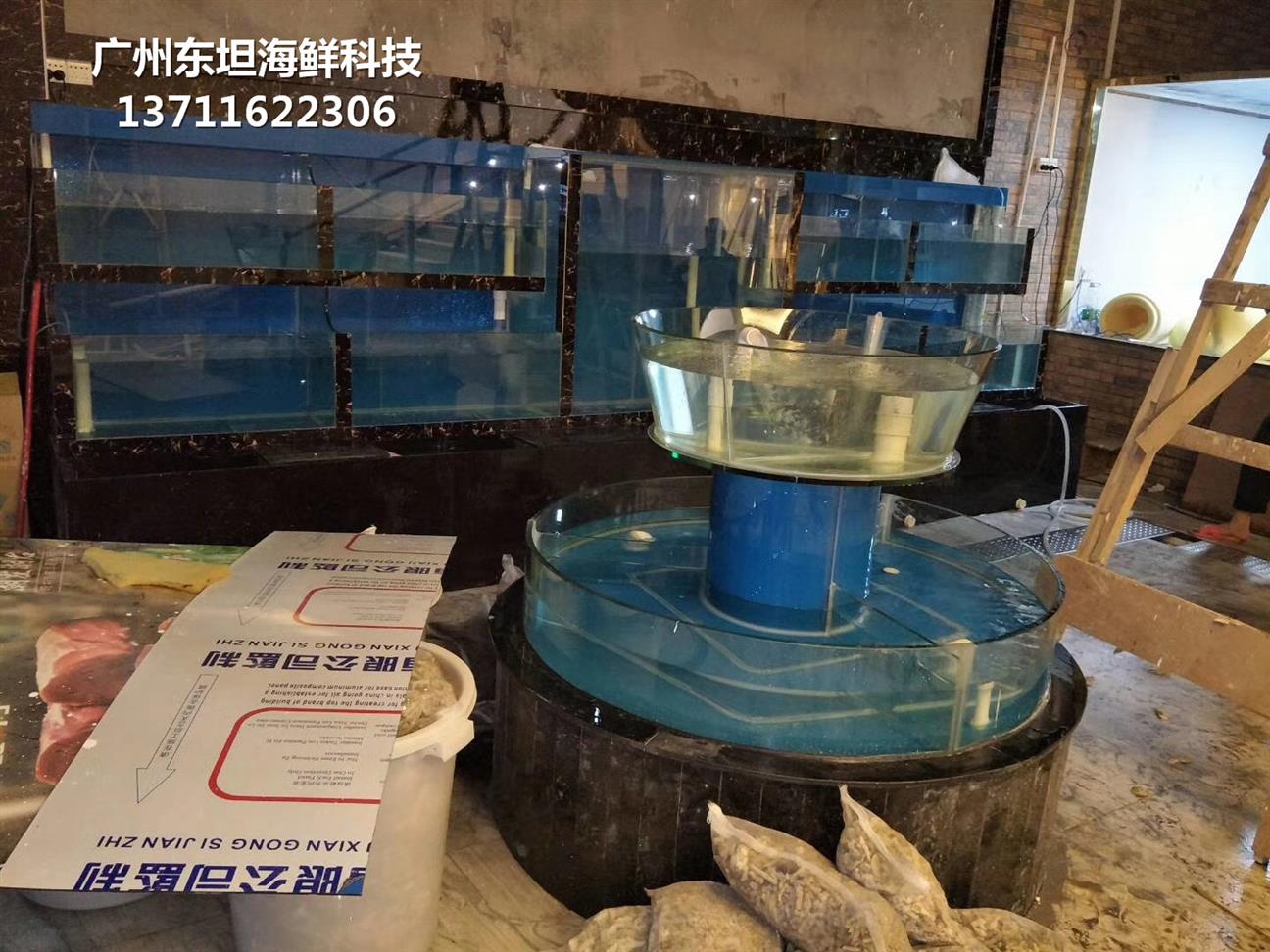 广州番禺定做海鲜市场玻璃鱼池