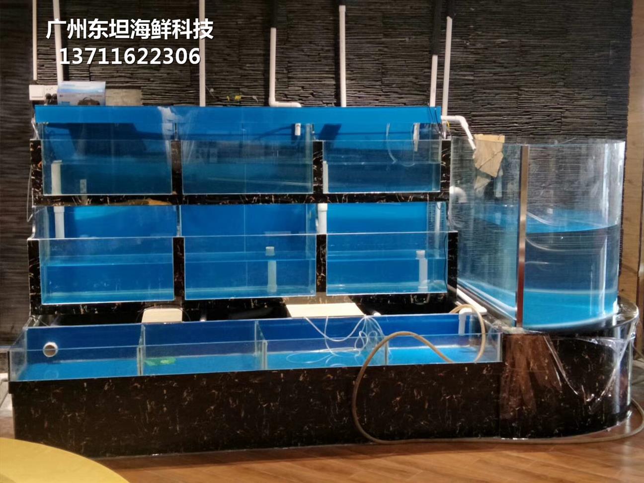 广州海珠定做海鲜市场玻璃鱼池