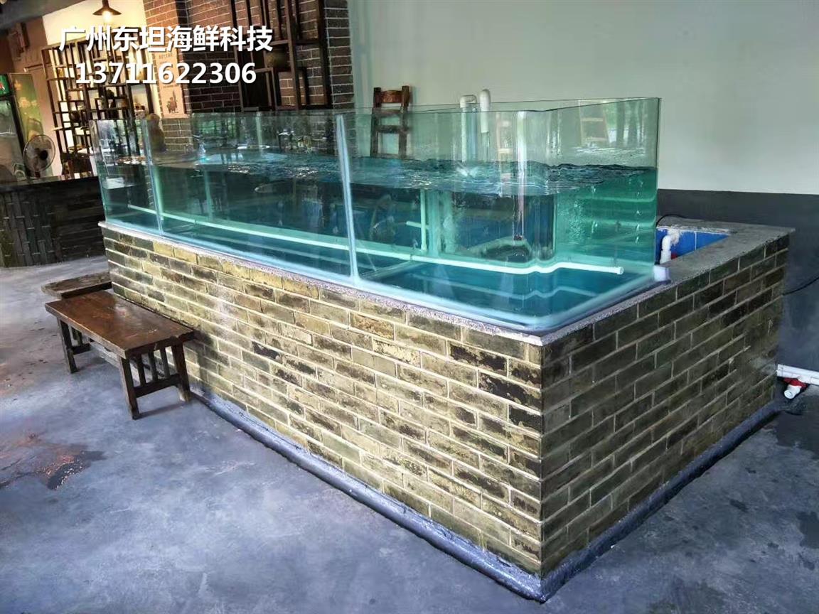 广州海珠定做海鲜市场玻璃鱼池