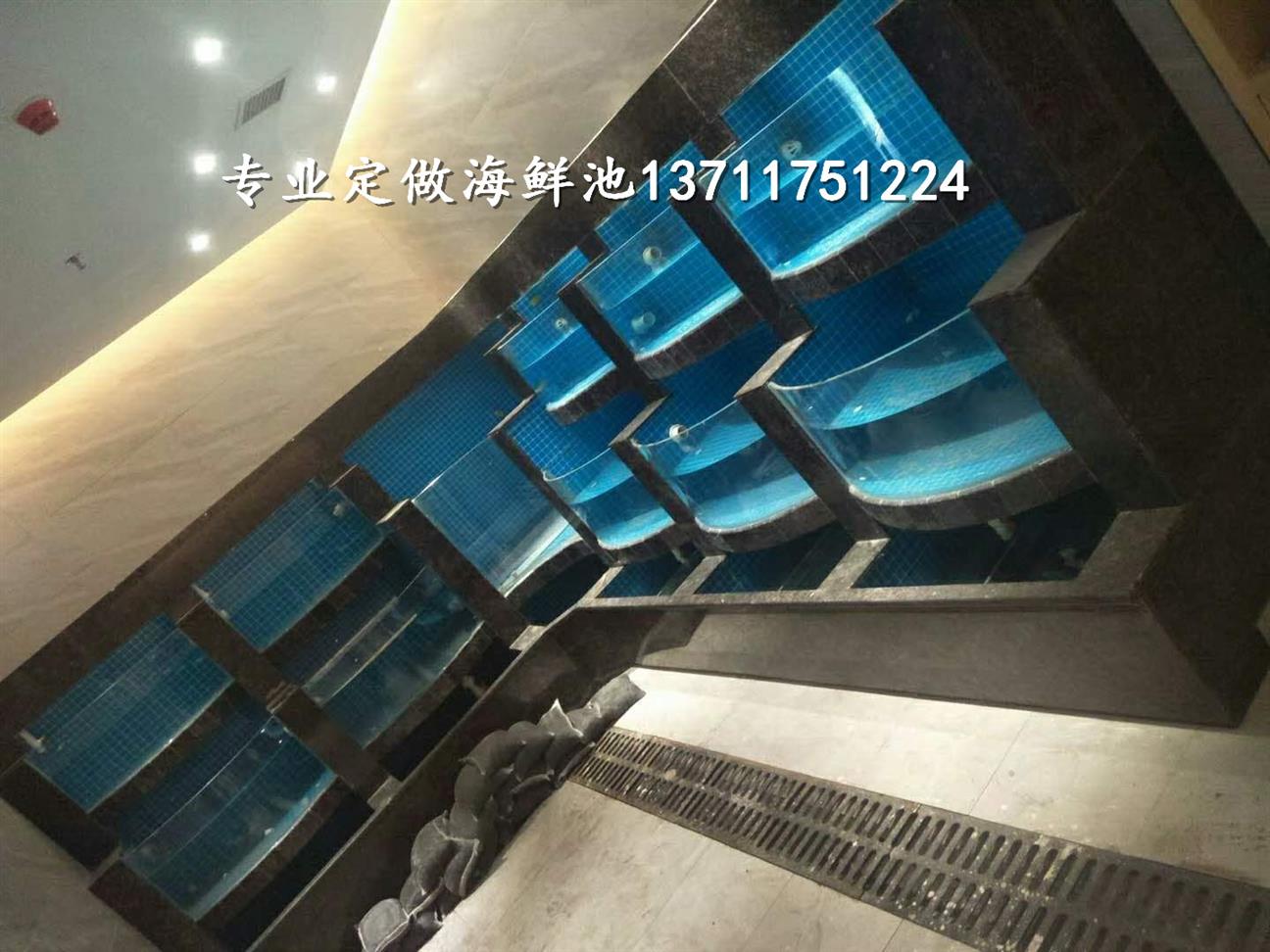 广州沙河玻璃海鲜池定制