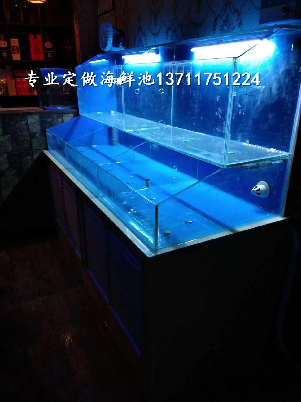 广州登峰玻璃海鲜池设计