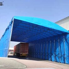 安装工厂临时仓库推拉帐篷物流货运伸缩雨棚图片