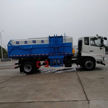 东风天锦14立方对接式压缩垃圾车可配660L铁桶