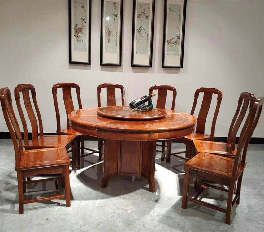 中山红木成套餐桌椅花梨木餐桌6张椅子价格多钱