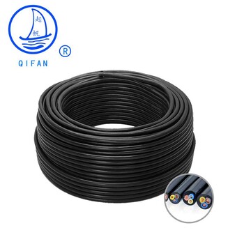 上海起帆电缆厂家YC44125平方国标纯铜5芯橡套软电缆四相五线