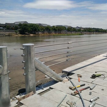 河道护栏厂家河道缆索护栏河道钢丝绳护栏