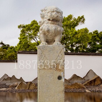 惠安石雕拴马桩仿古狮子拴马柱花岗岩四神兽拴马桩麒麟貔貅立柱