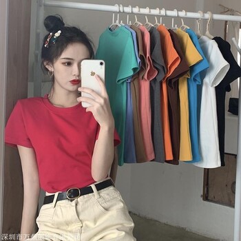 广州沙河便宜女士T恤夏季短袖便宜T恤批发厂家便宜服装