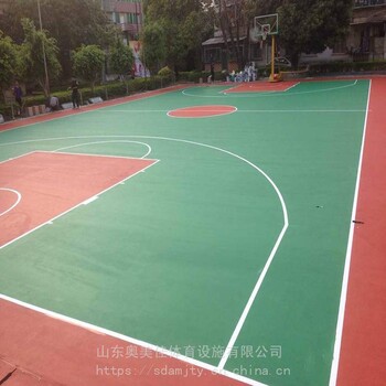 塑胶网球场硅pu篮球场施工网球场建造