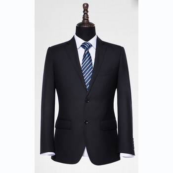 貴州職業(yè)裝訂購毛料西服訂做批發(fā)GY71208黑色70羊毛西裝領(lǐng)韓版修身單排兩?？凵虅?wù)男西裝