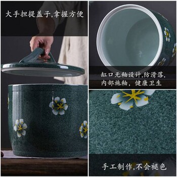 景德镇纯手工陶瓷米缸米桶装密封储物罐子水缸油缸储米箱