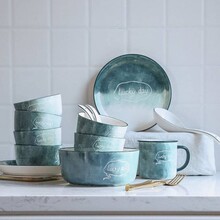 北欧小清新陶瓷餐具家用汤碗吃饭碗创意个性家用碗碟组合可定制图片