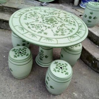 景德镇陶瓷桌子凳子套装休闲圆桌花园瓷凳户外庭院阳台桌椅