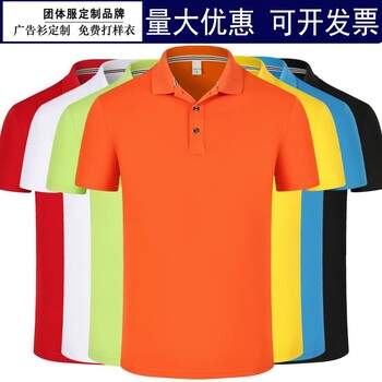 定制翻领polo衫企业广告文化衫工作服T恤空白衫印字个性班服定制印图片