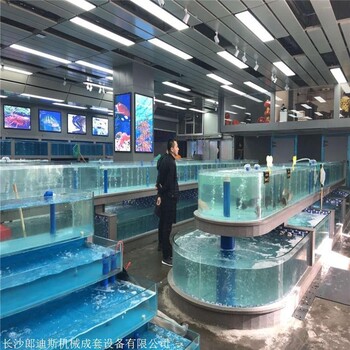 郴州超市海鲜鱼池厂家_超市水产玻璃活鱼池价格