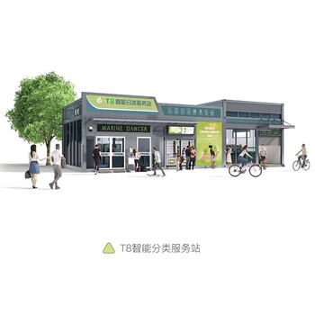 T8智能分類服務(wù)站新型垃圾回收站智能投放積分兌換廚余處理