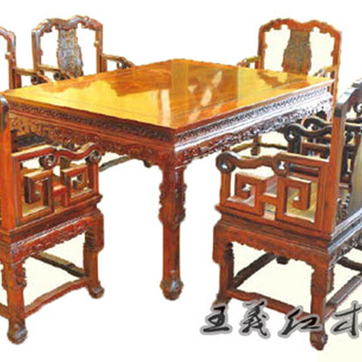 王义红木交趾黄檀餐桌,造型优美老挝大红酸枝餐桌购买指南