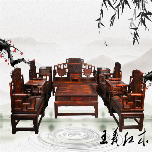 北京天然木雕缅花梨罗汉床做工美观