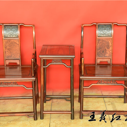 王义红木大果紫檀桌椅,用料大大红酸枝椅子大师设计