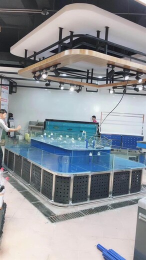 佛山翰天科技城海鲜鱼池定做厂家 定做餐饮玻璃海鲜池
