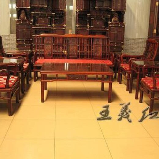 王义红木交趾黄檀沙发,榫卯制作红木办公沙发做工美观