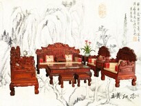 威海精雕细琢红木办公沙发手工雕刻,济宁缅甸花梨沙发图片5