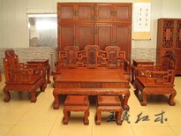 威海精雕细琢红木办公沙发手工雕刻,济宁缅甸花梨沙发图片3
