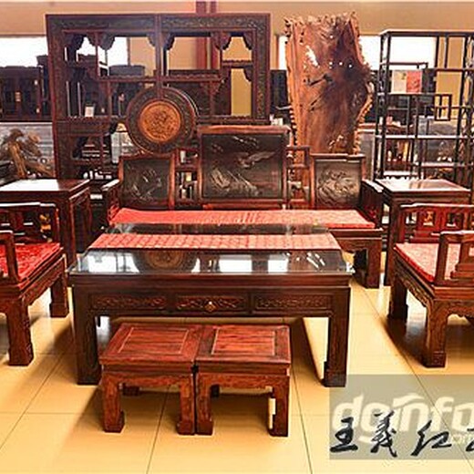 王义红木大红酸枝沙发,济宁老挝大红酸枝红木办公沙发王义红木厂家