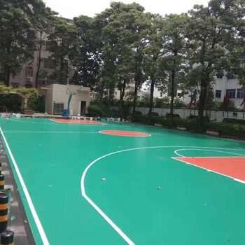 乐山速瑞学校丙烯酸篮球场材料施工,丙烯酸球场材料