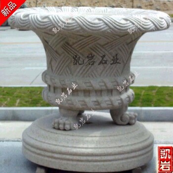 廠家銷售現(xiàn)貨石雕花缽   歐式石雕花盆 款式多樣