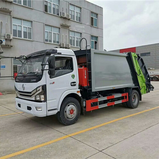 东风挂桶垃圾车,东风8吨后装挂桶垃圾车