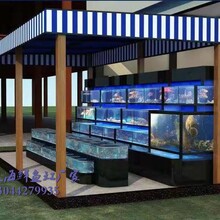 清远贝类玻璃鱼缸销售 菜市场海鲜池 海鲜缸增氧系统