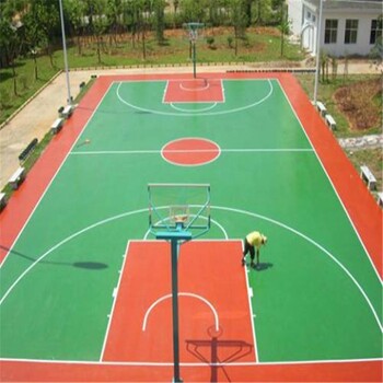 威海供应塑胶篮球场丙烯酸篮球场硅pu篮球场篮球场塑胶地板