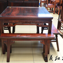 王义红木圆形红木餐桌,泰安设计好王义红木大红酸枝餐桌图片