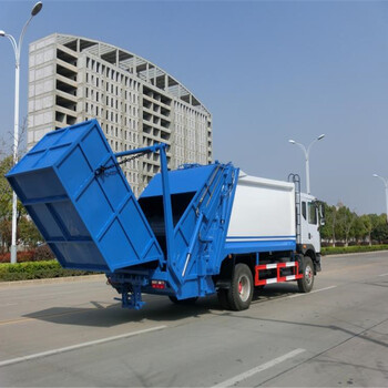 现车直供蓝牌4方压缩式垃圾车-自装卸式压缩垃圾车