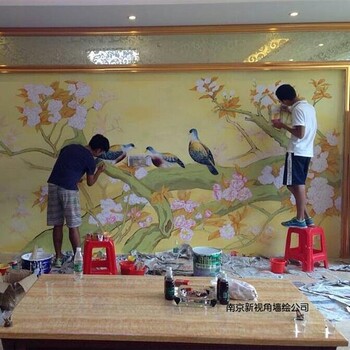 上海酒店手绘壁画H-1 上海酒店墙绘工笔画C