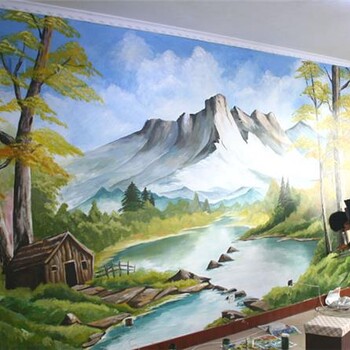 常州电视背景墙彩绘家装墙绘定制风景油画手绘干净环保又好看