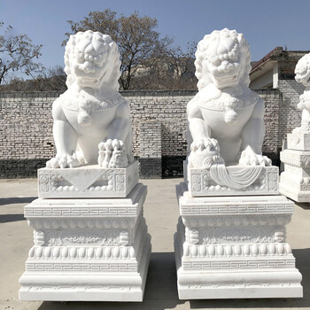 抚州芝麻灰石头狮子-明石石狮子雕刻厂,狮子雕塑