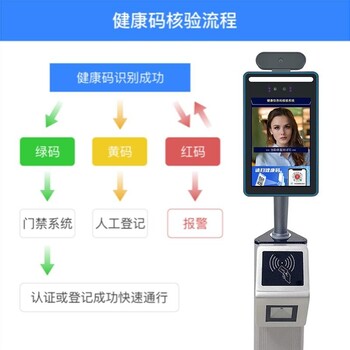 健康码人脸测温机供应商人脸识别测温自动读取健康码供应