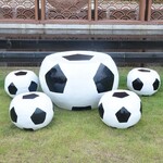 番禺圆球坐凳雕塑玻璃钢足球休闲椅组合