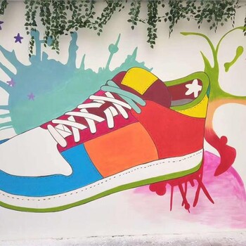苏州网咖涂鸦墙文化墙彩绘制作墙体手绘画墙画手绘