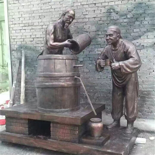 唐韵酒文化雕塑,四川酿酒人物雕塑厂家