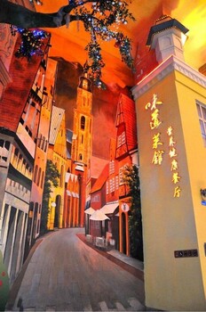 扬州承接西餐厅墙绘中餐厅彩绘风景画手绘工装背景墙新视角工作室