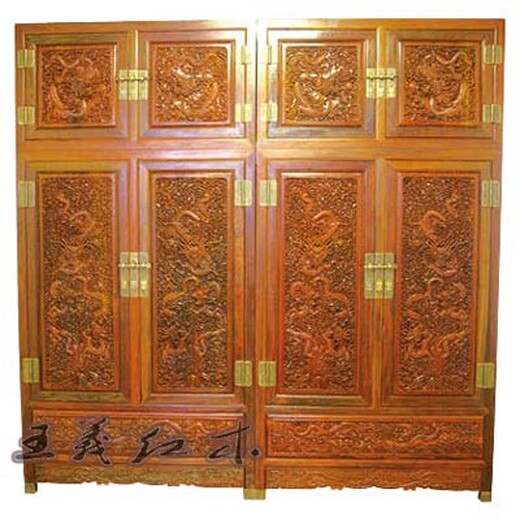 济宁中式红木家具红木衣柜顶箱柜极富韵味,缅甸花梨衣柜