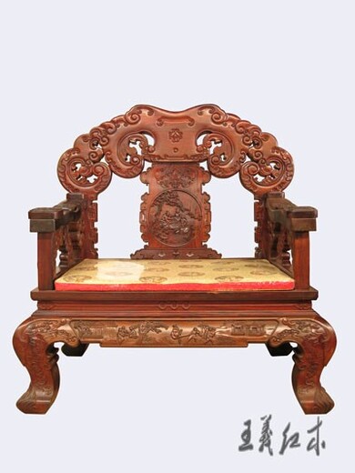 纯手工王义红木红木沙发自然纹理清晰,大红酸枝家具