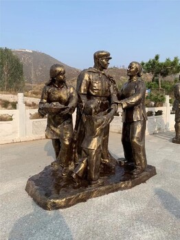 唐韻軍民團(tuán)結(jié)雕塑,湖南軍民魚水情雕塑公司