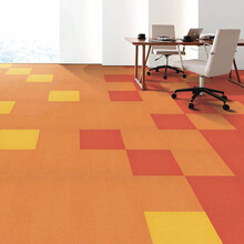 彩色拼接PVC底方块地毯会议室店铺工作室大面积铺装片毯